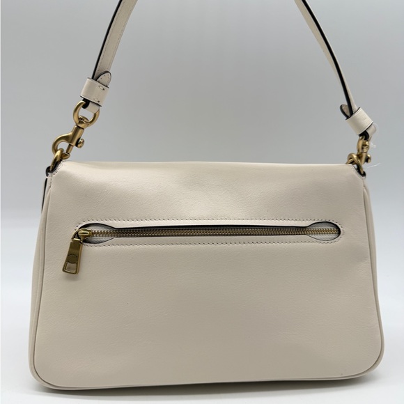 COACH Soft Tabby genuine leather shoulder crossbody + Dust bag  CHALK WHITE - Picture 13 of 16